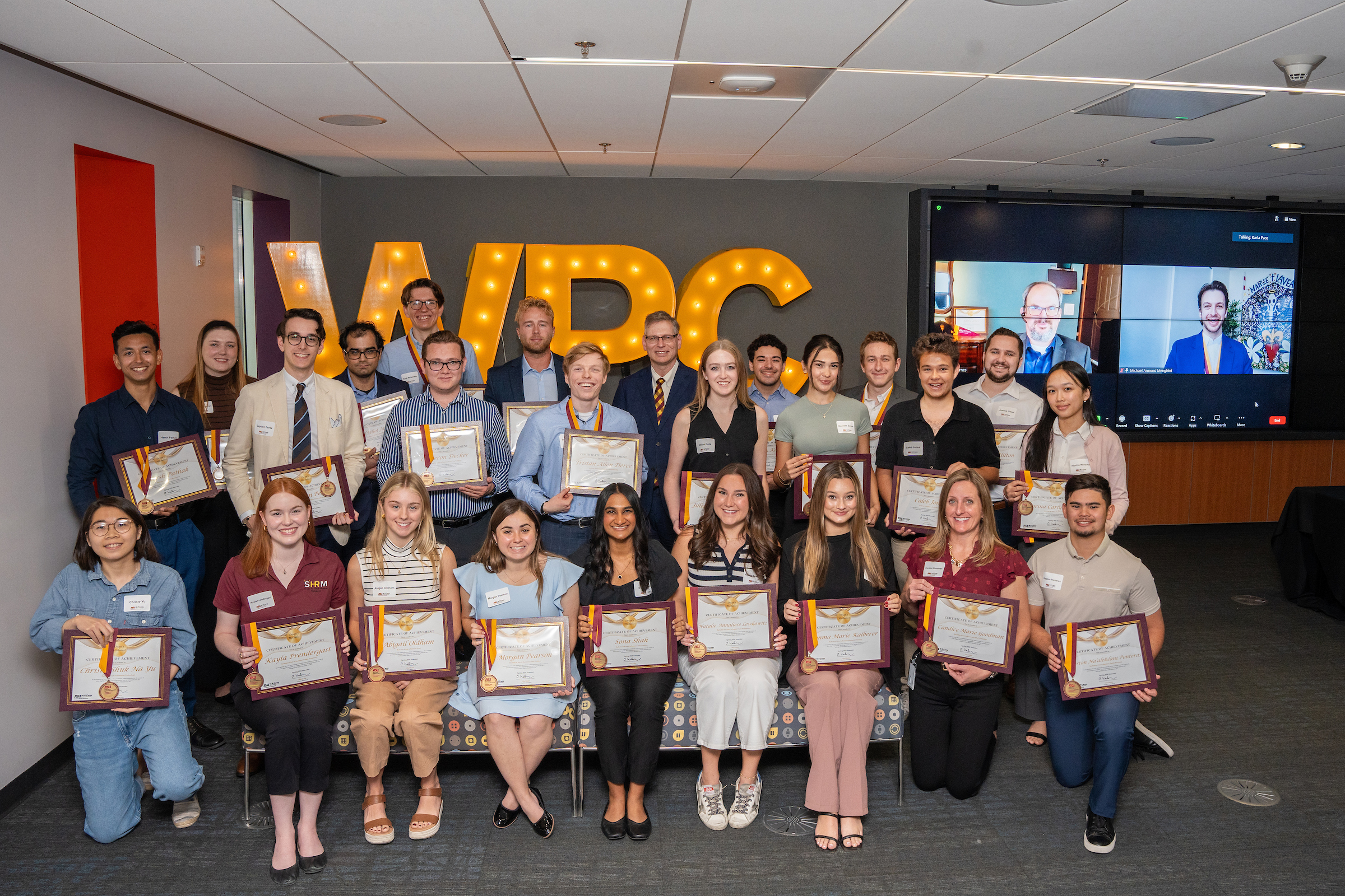 Undergraduate Dean's Medalists pose with Dean Kadan