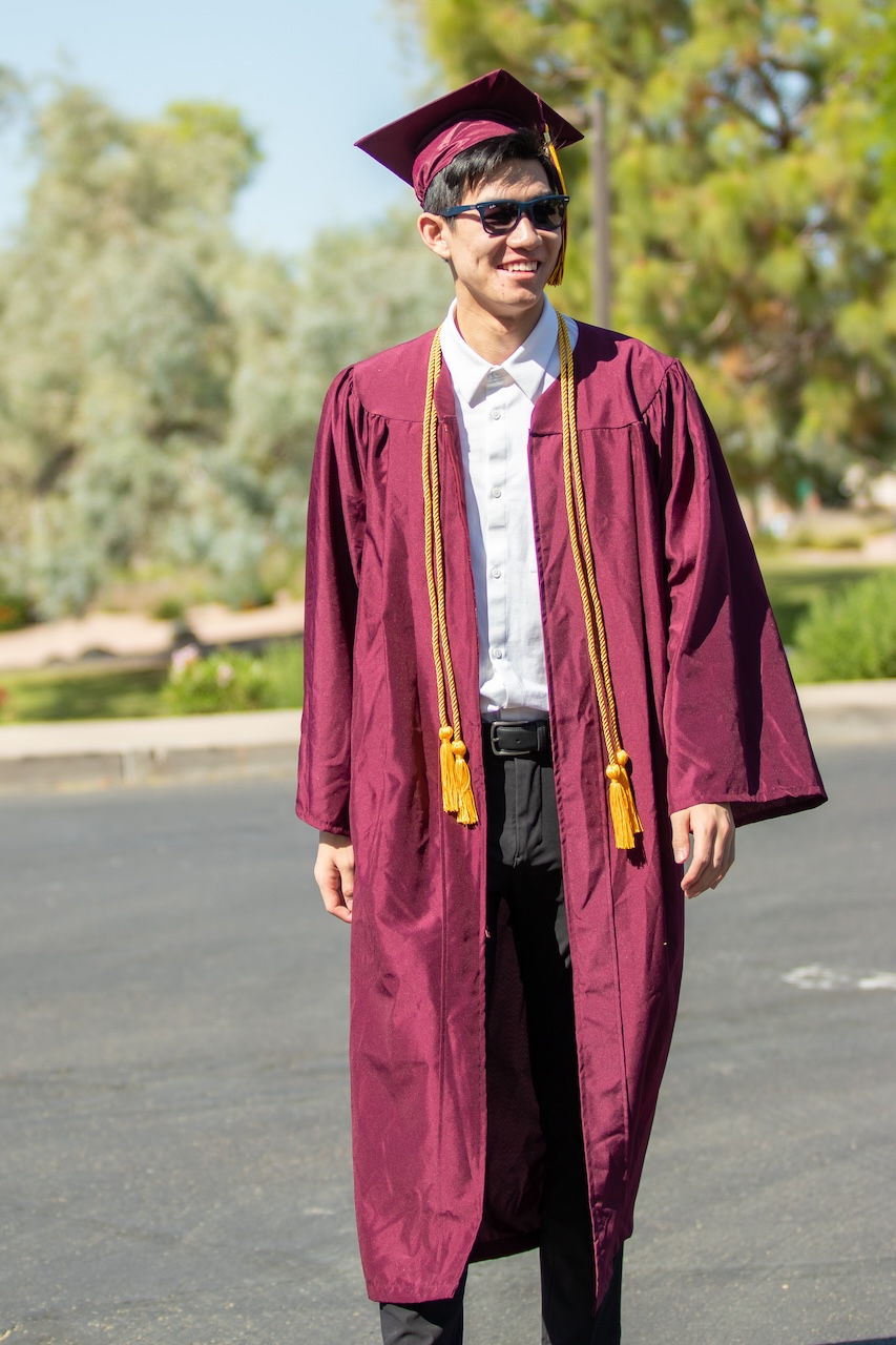 MS-AIB student Tyler Lai in his ASU undergraduate graduation gear