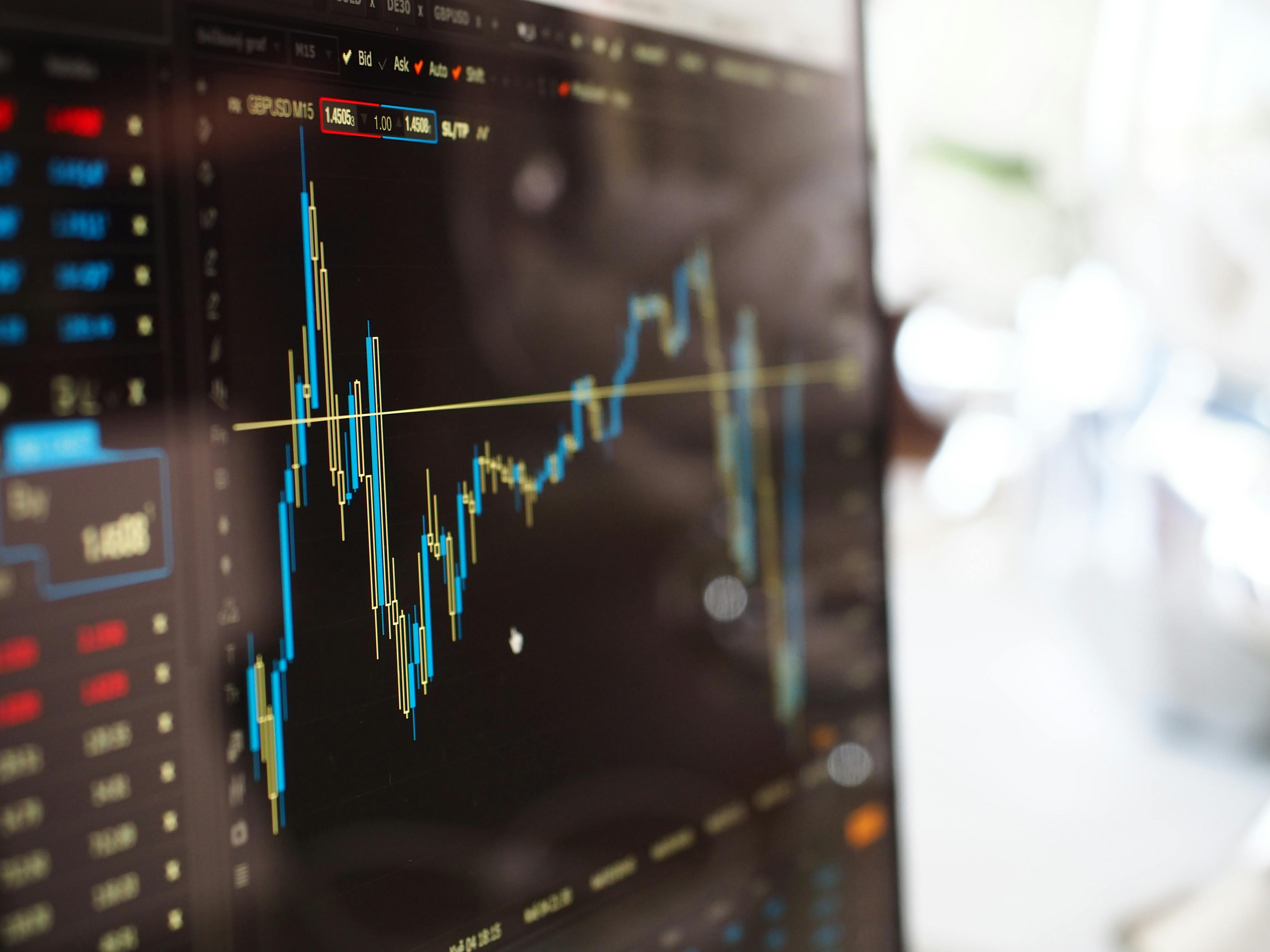 Photo of stock market analysis.