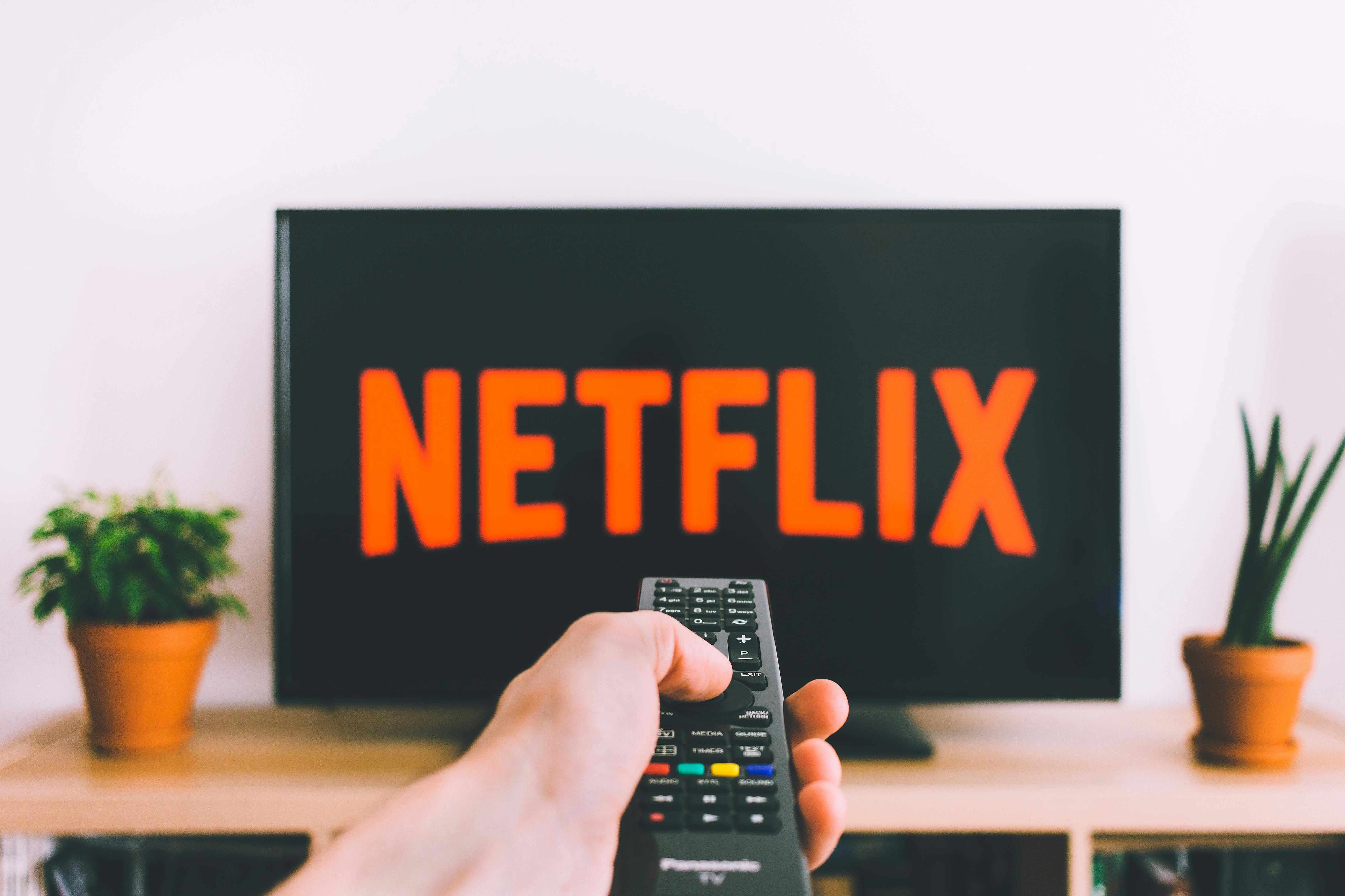 A TV showing the Netflix logo